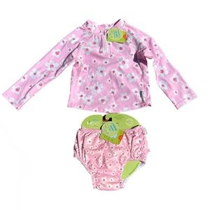 iplay - Rashguard and Swim Diaper set - Pink Blossom - 4T
